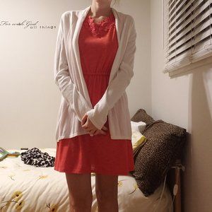 4/$20 White Cardigan